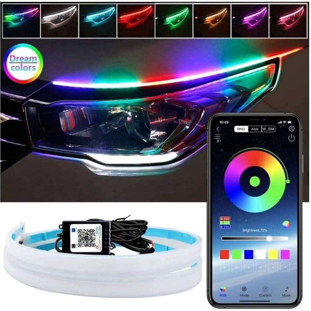 Auto RGB DRL Headlights, APP Control