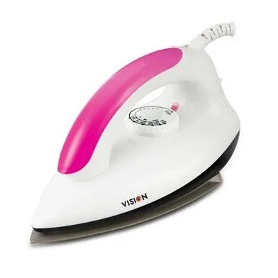 Vision Dry Iron Model VIS-DEI-002 Non-Sticky Coating Sole Plate 1000Watt - Iron Machine: Ironing Made Easy