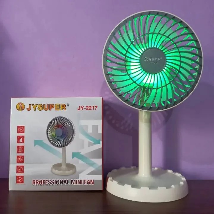 JYSUPER jy-2217 রিচার্জেবল এসি ডিসি ফ্যান 4000Ah লিথিয়াম ব্যাটারি°